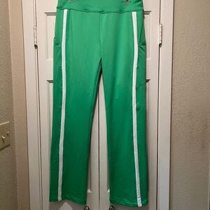 Nike Dry Fit Women's Green White Track Pants Sz Medium